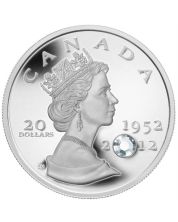 2012 Canada $20 The Queen's Diamond Jubilee with Crystal Fine Silver Coin