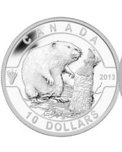 2013 Canada  $10 Silver Coin O Canada series - Beaver Proof .9999 Fine