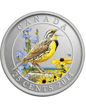 2014 25-cent Birds of Canada - Eastern Meadowlark