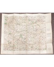 Lens France WW1 linen Ordnance Survey 1916 colour map 