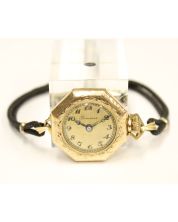 Circa: 1919 Ladies 10K Gold Primrose wristwatch 