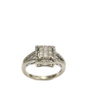 14 Karat White Gold Ladies Diamond Ring 0.80 Carats 