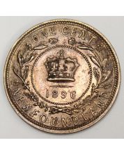 1896 Newfoundland large cent AU55