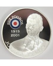 2008 St Helena Ascension £5 coin .925 RAF JOHNNIE JOHNSON 