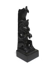 Argillite Eagle & Bear totem pole Titus Campbell c1941 