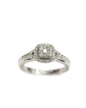 10 Karat White Gold Ladies 0.39 Carat Diamond Ring