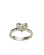 0.92ct Princess & Demi Luna cut Diamonds Ring 