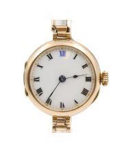 1920s Ladies 9ct rose gold watch & bracelet 