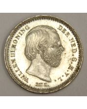 1863 Netherlands 5 Cents silver coin KM91 MS63