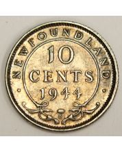 1944c Newfoundland 10 Cents Choice AU55