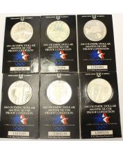 6x USA Proof Olympic Silver Dollars 4x1983 & 2x1984 .900 fine silver 