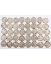 40x Buffalo Nickels 1936 PDS 40-coins G to VF+