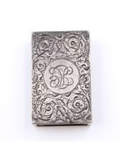 1884 Sterling silver matchbox holder 