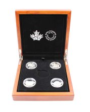 2014 O' Canada  $25 .9999 Fine Silver Proof set of 4 coins