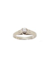 18 Karat White Gold Ladies 0.20 Carat Diamond Engagement Ring 