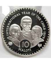 Lesotho 1979 10 Maloti silver coin Year of The Child Choice Cameo Proof