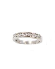 14 Karat White Gold Ladies 0.50 Carat Diamond Wedding Band Ring