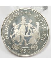 1979 Netherlands Antilles 25 Gulden silver coin Choice Cameo Proof 