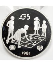 1981 Malta 5 Pounds silver coin Year of The Child GEM MIRROR CAMEO PROOF