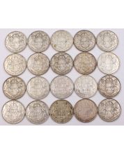 20x 1954 Canada 50 Cents 20-coins one roll 