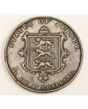 1858 States of Jersey 1/13 Shilling coin