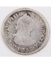 1782 Peru 1 Real silver coin Lima MI KM#75 circulated