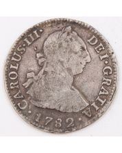 1782 Peru 2 Reales silver coin Lima MI KM#76 circulated