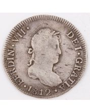 1812 Peru 2 Reales silver coin LIMA JP KM#115.1 circulated