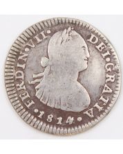 1814 Chile 1 Real silver coin Santiago-FJ KM-65 circulated 