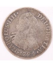 1794 Peru 2 Reales silver coin Lima IJ KM#95 circulated