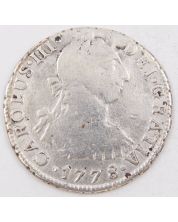 1778 Peru 2 Reales silver coin Lima MJ KM#76 circulated