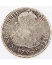 1776 Peru 2 Reales silver coin Lima MJ KM#76 circulated