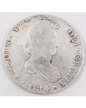 1814 Peru 8 Reales silver coin Lima JP KM#117.1 circulated