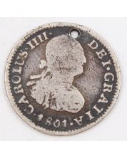 1801 Bolivia 1/2 Real silver coin PTS PP KM-69 circulated 