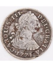 1774 Bolivia 2 Reales silver coin Potosi JR KM#53 VF+