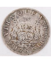 1769 Bolivia 2 Reales silver coin Potosi JR KM#48 circulated