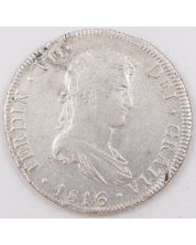 1816 Bolivia 8 Reales silver coin PJ KM#64 a/EF