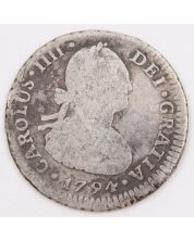 1794 Chile 1 Real silver coin Santiago-DA KM-58 circulated