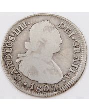 1807 Chile 2 Reales silver coin FJ Santiago KM#59 circulated