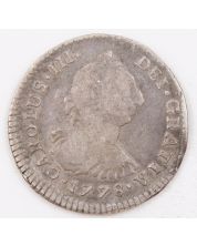 1778 Peru 1 Real silver coin Lima MJ KM#75 circulated slight bend