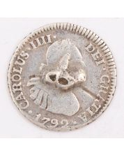 1799 Bolivia 1/2 Real silver coin PTS PR KM-69 circulated damage