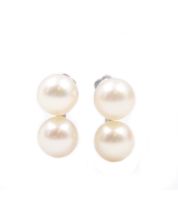 14K wg screw back cultured pearls earrings 4-quality pearls