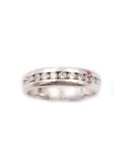 0.50ct Diamond ring 14K white gold 10x 0.05ct Diamonds 5.87 grams 