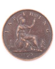 1875H Great Britain Farthing VF+