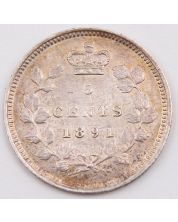 1891 Canada 5 cents EF