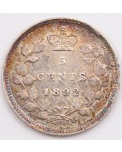 1892 Canada 5 cents EF+