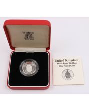 1988 One Pound Piedfort Proof Silver Coin UK with box and COA