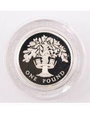 1987 Royal Mint The Oak Tree PIEDFORT Silver Proof one Pound £1 coin 