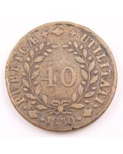 1830 Portugal 40 Reis large bronze coin