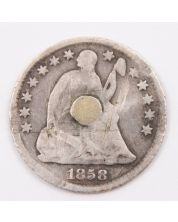 1858 Half Dime Seated Liberty uni-face 